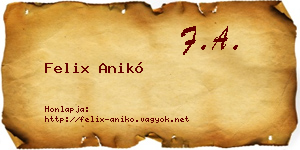Felix Anikó névjegykártya